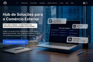 Imagem da plataforma Komeks, que é um hub de soluções voltadas para importadores, exportadores, despachantes aduaneiros e demais profissionais de comércio exterior.